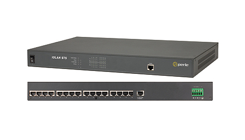04030450 IOLAN STS16 DC Secure Terminal Server - 16 x RJ45 connector, 10/100/1000 Ethernet, 1U rack mount, 48VDC power, RS232 in by PERLE