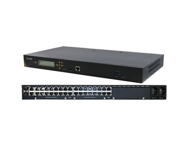 04035164 IOLAN SCG34 S Console Server: 32 x software selectable RS232/422/485 RJ45 interfaces, 2 x USB Ports, Front Panel Displa by PERLE