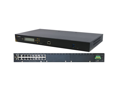04035410 IOLAN SCG18 S-D Console Server: 16 x software selectable RS232/422/485 RJ45 interfaces, 2 x USB Ports, Front Panel Disp by PERLE