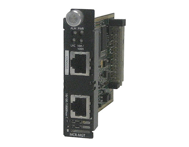 Perle 05051900 MCR-MGT- Management Module for the MCR chassis. 10/100/1000 ethernet RJ45, serial console port RJ45, SNMP read/wr by PERLE