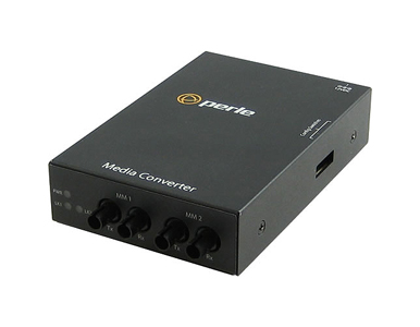 05060014 S-100MM-M2ST2 - Fast Ethernet Fiber to Fiber Stand-Alone Media Converter 100BASE-FX 1310nm multimode (ST) [2 km/1.2 mil by PERLE