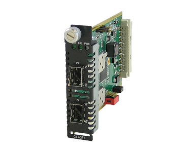 Perle 05062570 CM-4GPT-DSFP - Protocol Transparent Managed Media Converter module with dual SFP slots (empty). Supports two SFPs by PERLE