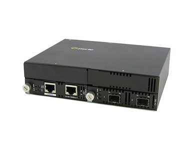 05071364 SMI-10GR-STS - Managed 10 Gigabit Media and Rate Converter with dual SFP+ slots (empty). Includes AC power Adapter - US by PERLE