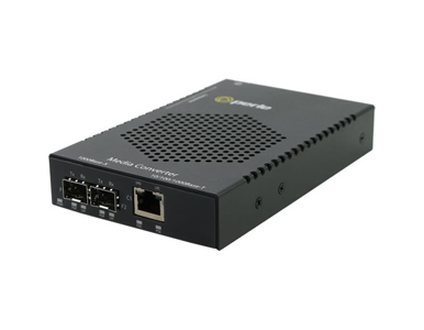 05079354 S-1110HP-DSFP - Gigabit Media and Rate Converter with Type 4 High-Power PoE PSE (up to 100W/port) by PERLE