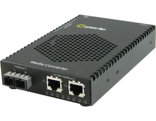 05083064 S-1110DPP-S2SC40 - 10/100/1000 Gigabit Ethernet Stand-Alone Media Rate Converter with PoE+ ( PoEP ) Power Sourcing. Dua by PERLE