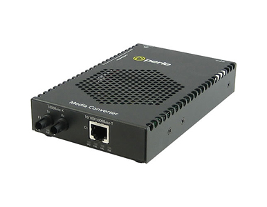 Perle 05090510 S-1110P-M2ST05-XT - 10/100/1000 Gigabit Ethernet Stand-Alone Industrial Temperature Media Rate Converter with PoE by PERLE