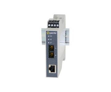 05091010 - SR-100-SC2 - Fast Ethernet Industrial Media Converter: 100BASE-TX (RJ-45) [100 m/328 ft] to 100BASE-FX 1310nm multimo by PERLE