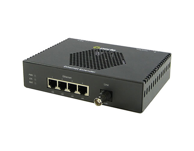 06004560 eXP-4S1110L-BNC-XT - Gigabit Ethernet Stand-Alone Industrial Temperature PoE Ethernet Extender - 4 port 10/100/1000Base by PERLE