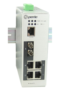 Perle 07012100 IDS-205F-TSD40 - Industrial Managed Ethernet Switch - 5 ports:   4 x 10/100/1000Base-T RJ-45 ports and 1 x 100Bas by PERLE
