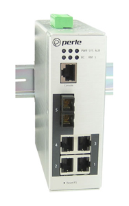 07012350 IDS-305F-CSD20 - Industrial Managed Ethernet Switch - 5 ports:   4 x 10/100/1000Base-T RJ-45 ports and 1 x 100Base-LX, by PERLE