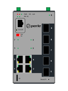 07013550 IDS-509-5SFP - Industrial Managed Ethernet Switch - 9 ports: 4 x 10/100/1000Base-T RJ-45 ports and 5 x 100/1000BaseX SF by PERLE