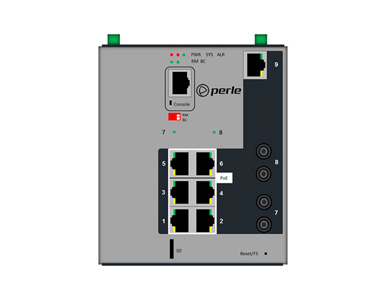 Perle 07016540 IDS-509G2PP6-T2MD2 - Industrial Managed Power over Ethernet Switch - 9 ports:   7 x 10/100/1000Base-T RJ-45 ports by PERLE
