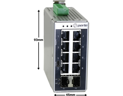 07017230 IDS-710 - Industrial Managed Ethernet Switch - 10 ports: 8 x 10/100/1000Base-T RJ-45 ports and 2 x SFP Slots by PERLE