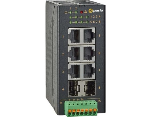 07017370 IDS-106GE-2SFP - Industrial Gigabit Switch with 8-ports: 6 x 10/100/1000Mbps RJ45 Ethernet ports and 2 x 100/1000Mbps S by PERLE