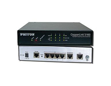 Patton 2162/EUI-2PK - CopperLink Multi Rate 45 Mbps 8-Wire Ethernet Extender Kit (1 Local Unit and 1 Remote Unit); 110-240 VAC by PATTON