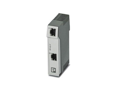 Perle 27030208 - PP-RJ-RJ-F DIN Rail Patch Panel with surge protection: two RJ45 sockets, 10/100/1000Mbps, IP20 by PERLE