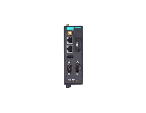 AIG-101-T-AP - 2-port Modbus RTU/ASCII/TCP to MQTT/Azure/AWS cloud-ready gateway with built-in LTE Cat. 1 module for the Asia-Pa by MOXA