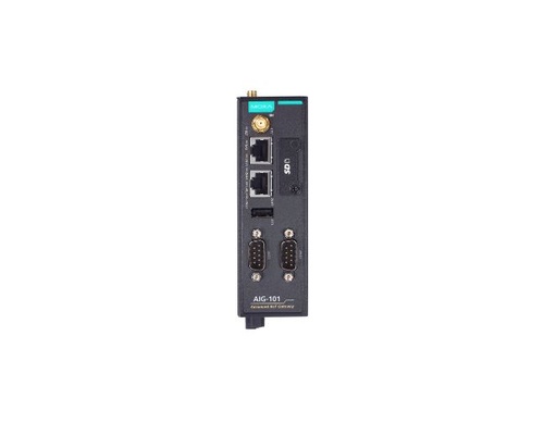 Moxa AIG-101-T - 2-port Modbus RTU/ASCII/TCP to MQTT/Azure/AWS cloud-ready gateway with -40 to 70C operating temperature by MOXA