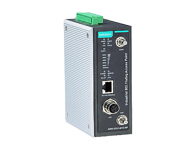 Moxa AWK-3121-M12-EU - *Discontinue* - IEEE802.11a/b/g Wireless AP/Bridge/Client, M12 connector, QMA connector, EU band by MOXA