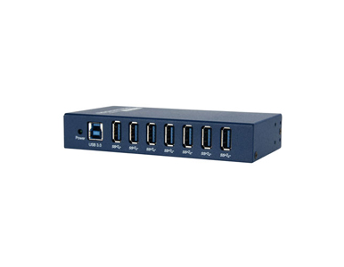 7-Port USB 3.0 Din Rail Mountable Hub Metal Chassis