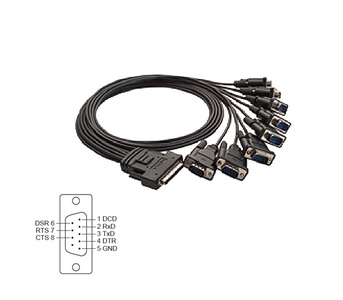 Moxa CBL-M68M9x8-100 - Cable/CBL-M68M9x8-100(SCSI VHDCI 68 male to 8-port DB9 male connection) by MOXA