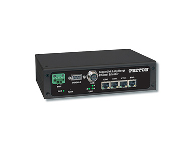 Patton CL2301E/4ETH/DC - CopperLink 1 Pair (2-Wire) Light Industrial Ethernet Extender; -40 to 85 Degree C; RJ45 Female Line (8- by PATTON