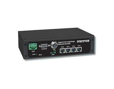 Patton CL2302E/M12F/CC/4ETH/DC - CopperLink 2 Pair (4-Wire) Light Industrial Ethernet Extender Kit; -40 to 85 Degree C; Corrosio by PATTON
