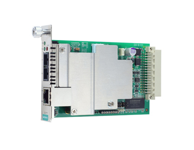 Moxa CSM-400-1224-T - 10100BaseT(X) to 100BaseFX slide-in managed module converter, WDM-A single-mode SC connector, -40 to 75 C by MOXA