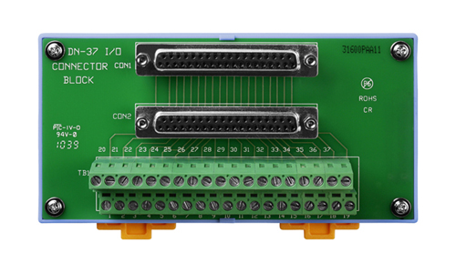 DN-37 - I/O Connector Block with DIN-Rail Mounting and 37-Pin D-sub Connector by ICP DAS