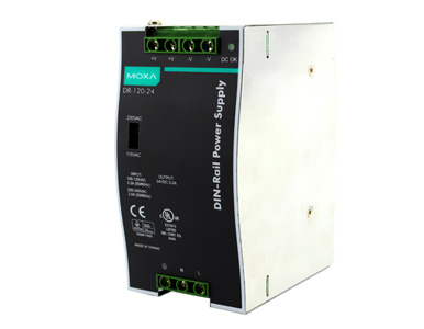 DR-120-24 - 120W/5A, 24 VDC, with 88 to 132 VAC/176 to 264 VAC input by switch by MOXA