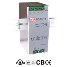 DR-75-24 - Industrial AC/DC Din Rail Power Supply Single Output 24V 3.2A 76W by MEANWELL