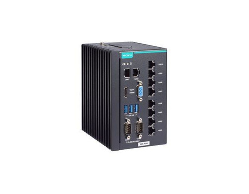 DRP-A100-E2-8L-T - DIN-rail type, Atom x6211E, 8GB DDR4, COMx2, LANx10, USB 3.0x3, VGA+HDMI, 12/24 VDC by MOXA