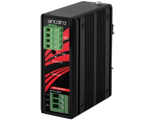 Antaira DTD-480-0953-T - 480W Industrial DC to DC Power Booster, 9~36VDC Power Input, 53VDC Power Output, -40C ~ 75C by ANTAIRA