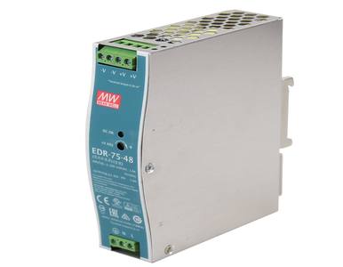 EDR-75-48 - 75 Watt Industrial Single Output DIN-Rail Power Supply - 48 VDC / 1.6 Amps by ANTAIRA