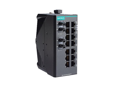 EDS-2016-ML-MM-ST-T - Unmanaged Ethernet switch with 14 10/100BaseT(X) ports, 2 100BaseFX multi-mode ports with ST connectors, a by MOXA
