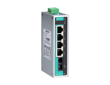 Moxa EDS-205A-S-SC - Unmanaged switch with 4 10/100Base T(X) ports, and 1 100BaseFX single-mode port with SC connector by MOXA