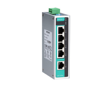 EDS-205A-T - Unmanaged Ethernet switch with 5 10/100BaseT(X) ports, -40 to 75  Degree C operating temperature by MOXA