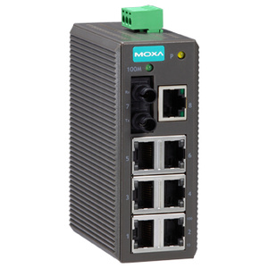 EDS-208-M-ST - Entry-level Unmanaged Ethernet Switch with 7 10/100BaseT(X) ports, 1 multi mode 100BaseFX port, ST connector by MOXA
