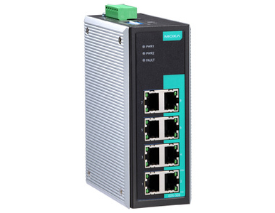 EDS-308-T - Industrial Unmanaged Ethernet Switch with 8 10/100BaseT(X) ports, -40 to 75  Degree C by MOXA