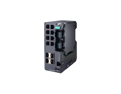 EDS-4012-4GS-HV - Managed Gigabit Ethernet switch with 8 10-100BaseT(X) ports, 4 100-1000BaseSFP ports, single power supply 110- by MOXA