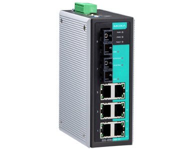 EDS-408A-MM-SC - Entry-level managed Ethernet switch with 6 10/100BaseT(X) ports, and 2 100BaseFX multi-mode ports with SC conne by MOXA