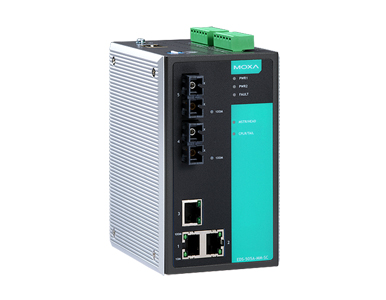 EDS-505A-MM-SC - Managed Ethernet switch with 3 10/100BaseT(X) ports, and 2 100BaseFX multi-mode ports with SC connectors, 0 to by MOXA