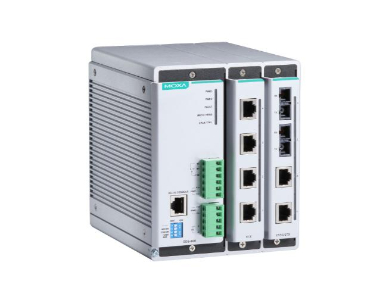 EDS-608 - Compact managed Ethernet switch system with 2 slots for 4-port fast Ethernet interface modules, for a total of up to 8 by MOXA