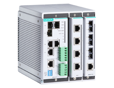 Moxa EDS-611 - Compact managed Ethernet switch system with 2 slots for 4-port fast Ethernet interface modules, for a total of up by MOXA