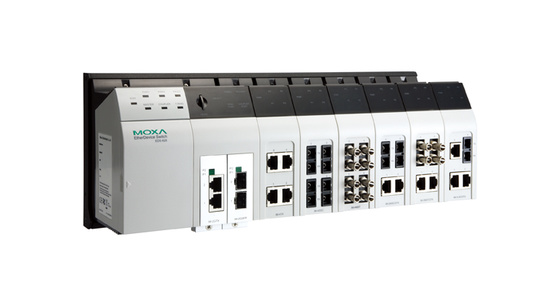 EDS-82810G - Layer 3 modular managed Ethernet switch system with 6 slots for 4-port fast Ethernet interface modules and 2 slots by MOXA