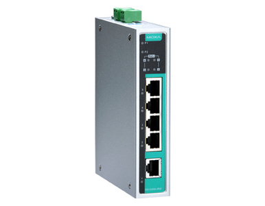 EDS-G205A-4PoE-T - Unmanaged gigabit PoE switch with 4 PoE 10/100/1000BaseT(X) ports, 1 1000BaseT port, -40 to 75 Degree C by MOXA