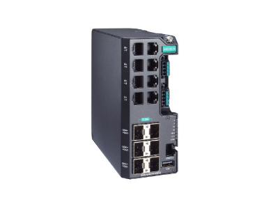 EDS-G4014-6QGS-HV-T - Managed Full Gigabit Ethernet switch with 8 10/100/1000BaseT(X) ports, 6 1000/2500BaseSFP ports by MOXA