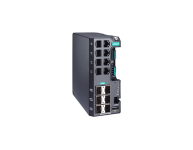 EDS-G4014-6QGS-LV - Managed Full Gigabit Ethernet switch with 8 10/100/1000BaseT(X) ports, 6 1000/2500BaseSFP ports by MOXA