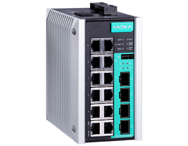 EDS-G516E-4GSFP-T - Managed full Gigabit Ethernet switch with 12 10/100/1000BaseT(X) ports, and 4 100/1000Base SFP slots, -40 De by MOXA