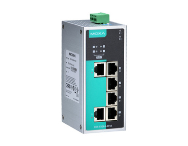 EDS-P206A-4PoE - Unmanaged PoE Ethernet switch with 4 PoE 10/100BaseT(X) ports, 2 10/100BaseT(X) ports, 0 to 60C by MOXA